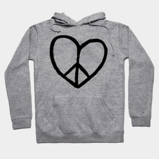 Heart Peace Logo, Peace Love Hoodie by badlydrawnbabe